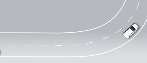 Approaching a stationary car in a curve