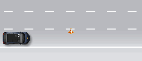 Steering to avoid an obstacle
