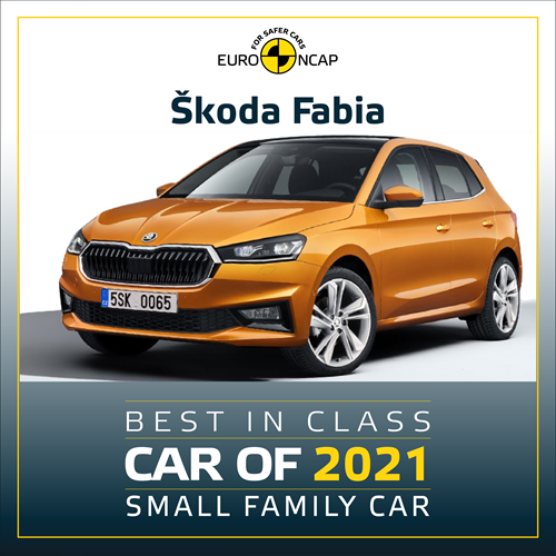 Škoda Fabia - лучший в классе по версии Euro NCAP 2021 - малый семейный автомобиль